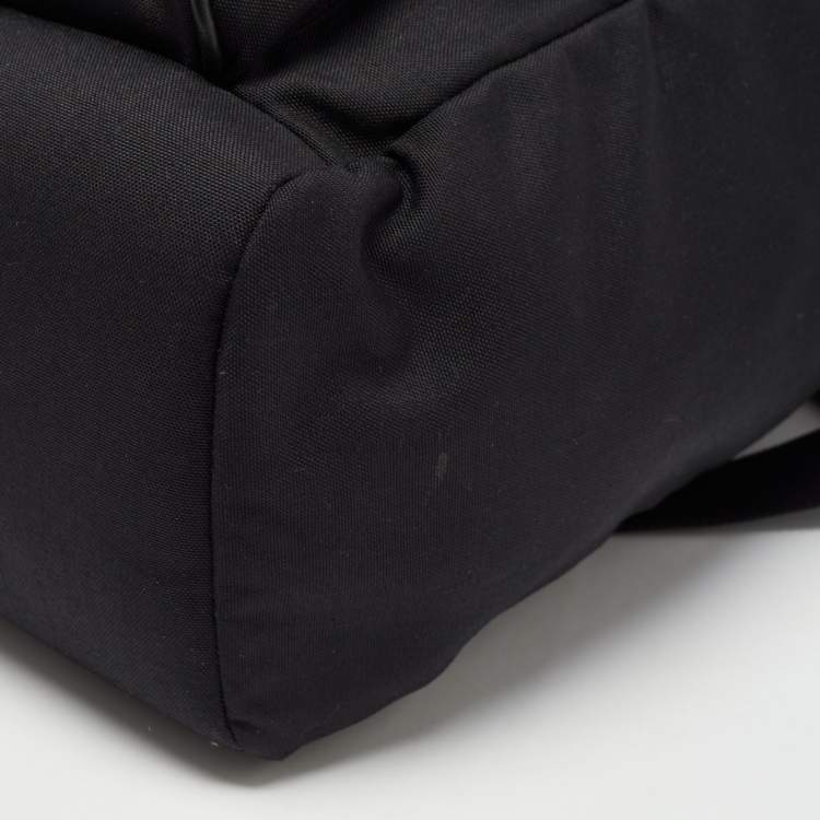 Pre Owned Saint Laurent Black Nylon and Leather City Flap Backpack