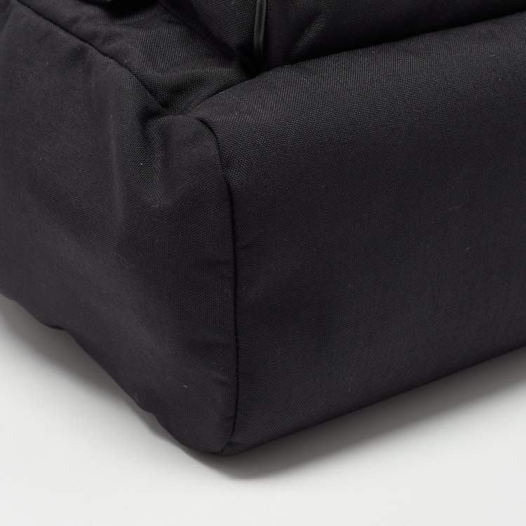 Pre Owned Saint Laurent Black Nylon and Leather City Flap Backpack