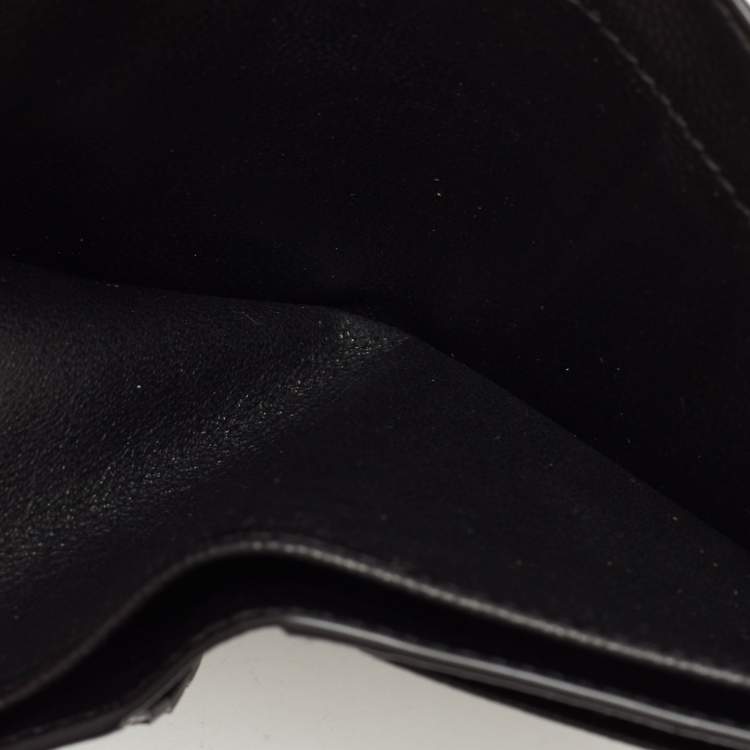 Pre Owned Saint Laurent Black/Yellow Printed Leather Bifold Wallet