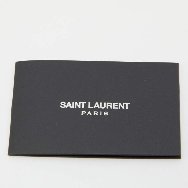 Pre Owned Saint Laurent Black Croc Embossed Leather and Canvas City Backpack