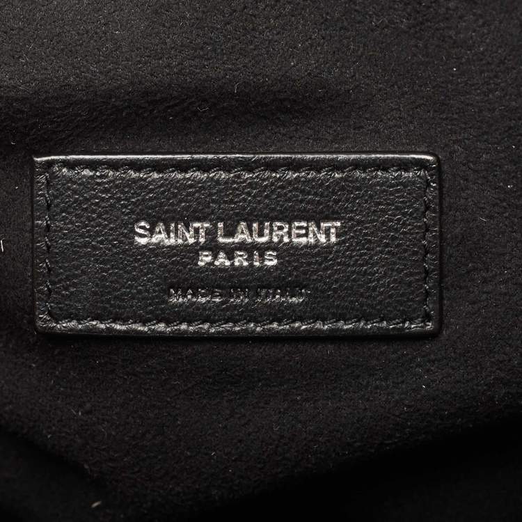 Pre Owned Saint Laurent Black Leather Studded Drawstring Backpack