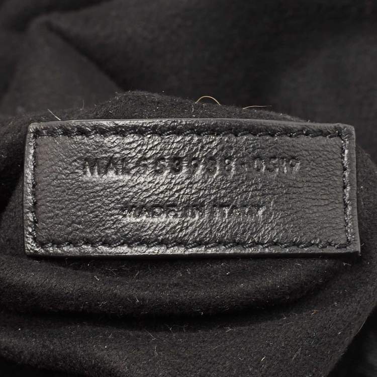 Pre Owned Saint Laurent Black Leather Studded Drawstring Backpack