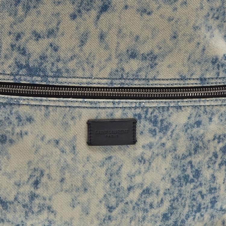 Pre Owned Saint Laurent Blue/Black Denim City Backpack