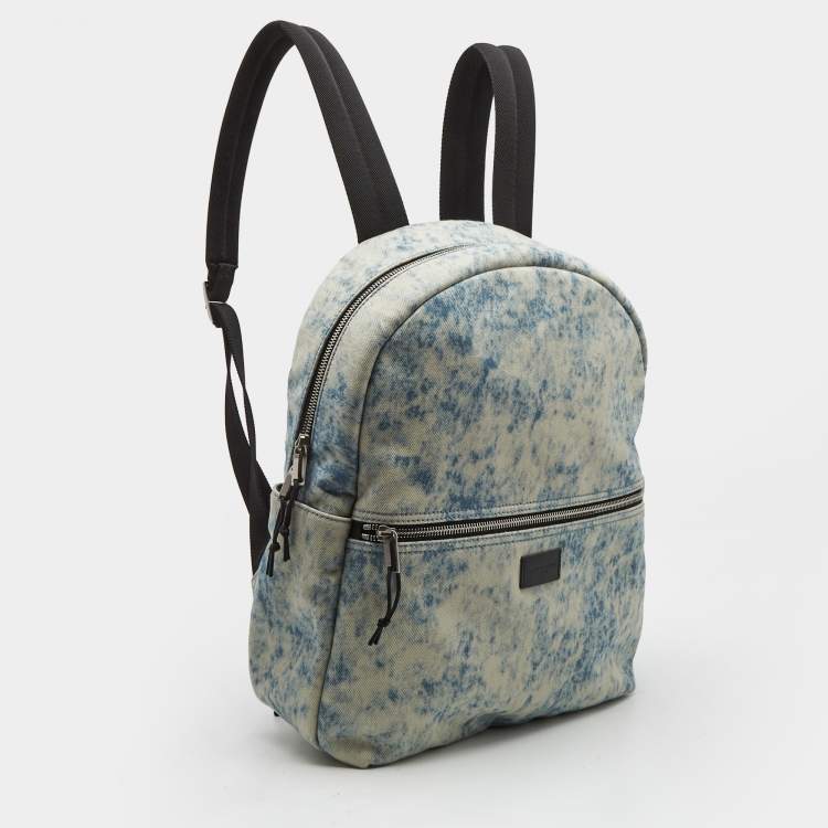Pre Owned Saint Laurent Blue/Black Denim City Backpack