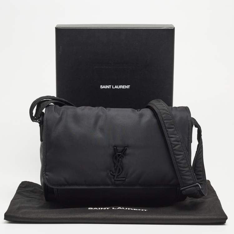 Pre Owned Saint Laurent Black Nylon Niki Messenger Bag