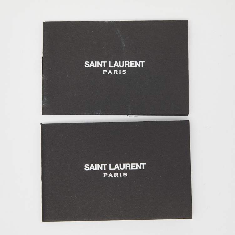 Pre Owned Saint Laurent Black Croc Embossed Leather Bifold Wallet