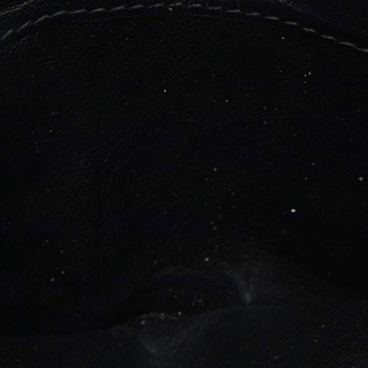 Pre Owned Saint Laurent Black Croc Embossed Leather Bifold Wallet