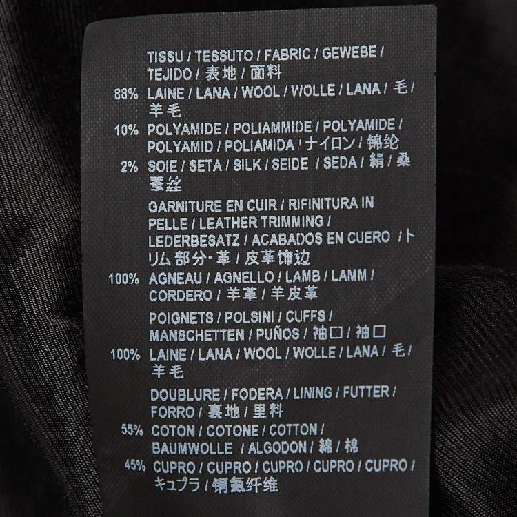 Pre Owned Saint Laurent Paris Black Wool Blend Varsity Jacket L