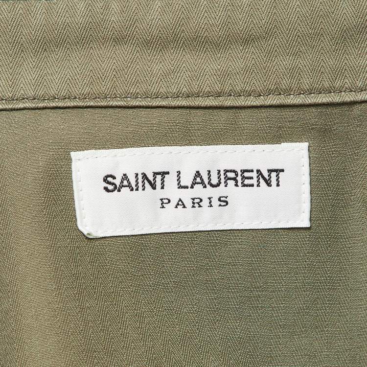 Pre Owned Saint Laurent Green Cotton Shirt M