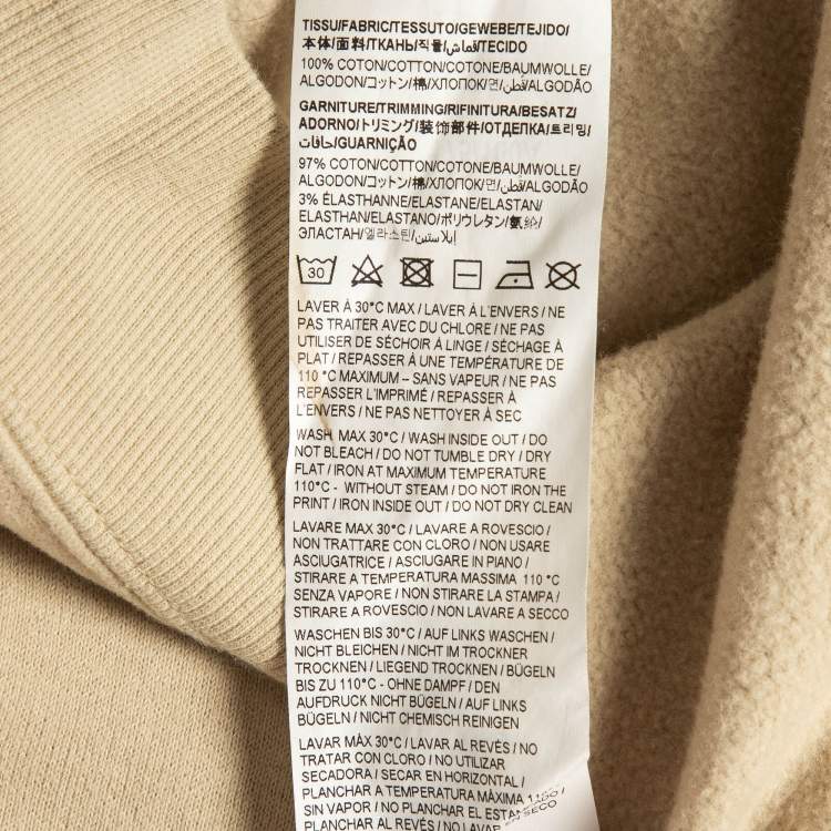 Pre Owned Saint Laurent Paris Beige Cotton Knit Hoodie L