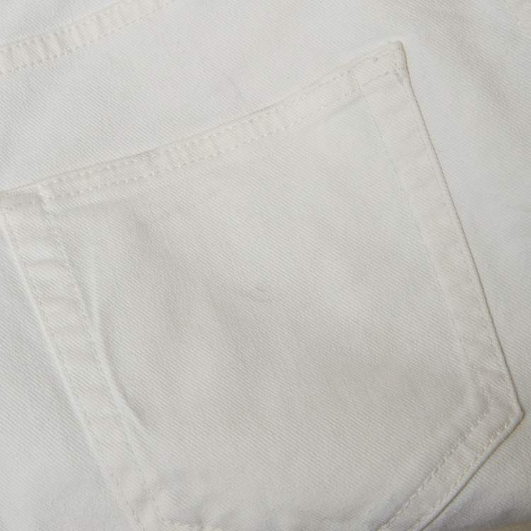 Pre Owned Saint Laurent White Denim Jeans L Waist 33"