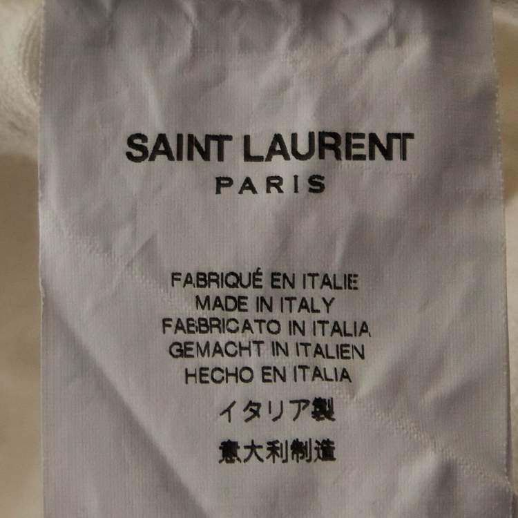 Pre Owned Saint Laurent White Denim Jeans L Waist 33"