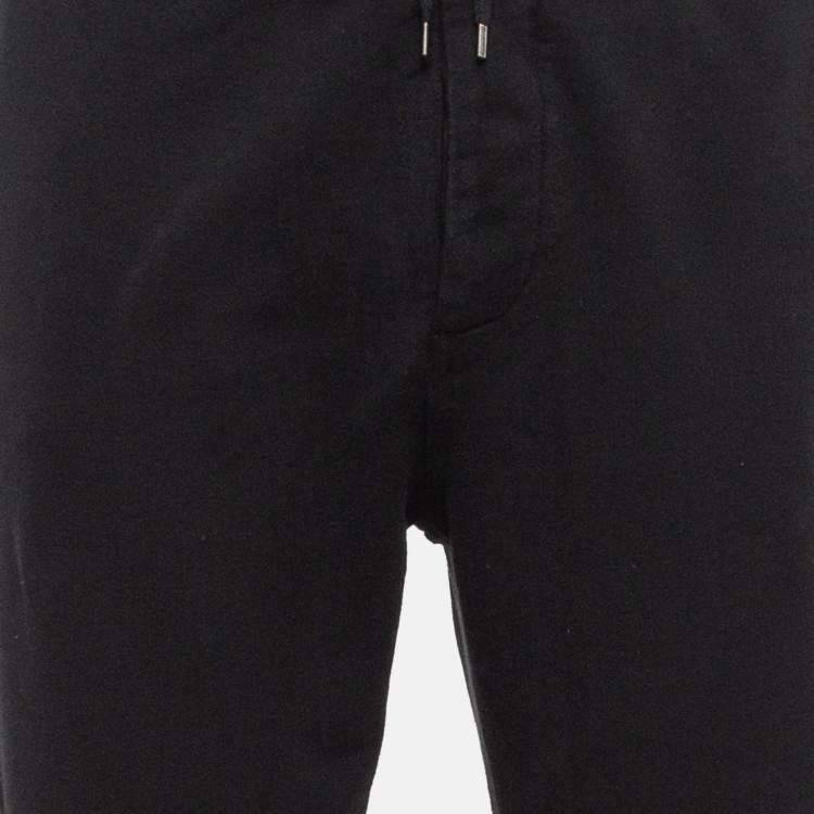 Pre Owned Saint Laurent Paris Black Logo Embroidered Cotton joggers XL