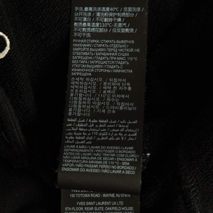 Pre Owned Saint Laurent Paris Black Logo Embroidered Cotton joggers XL