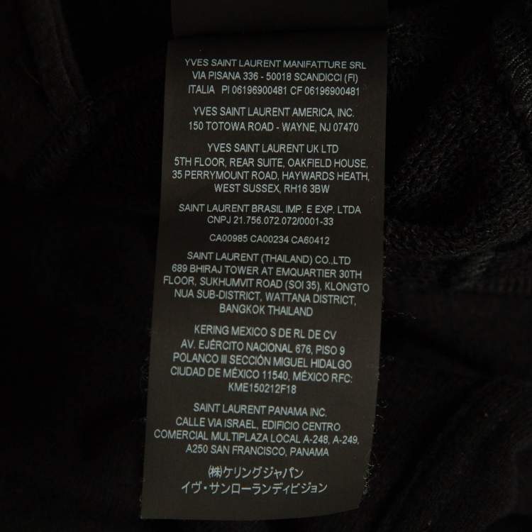 Pre Owned Saint Laurent Paris Black Logo Embroidered Cotton joggers XL