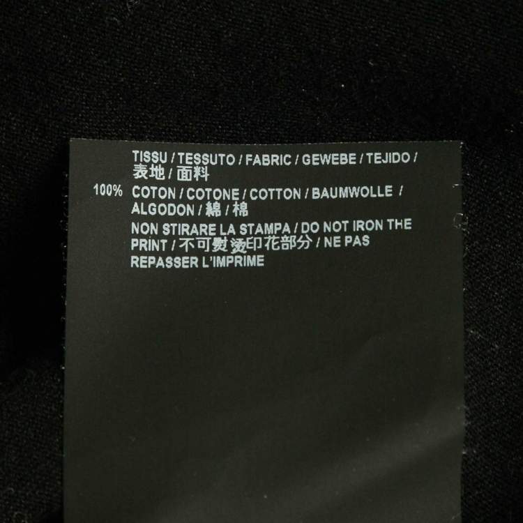 Pre Owned Saint Laurent Paris Black Text Rose Print Jersey T-Shirt XS
