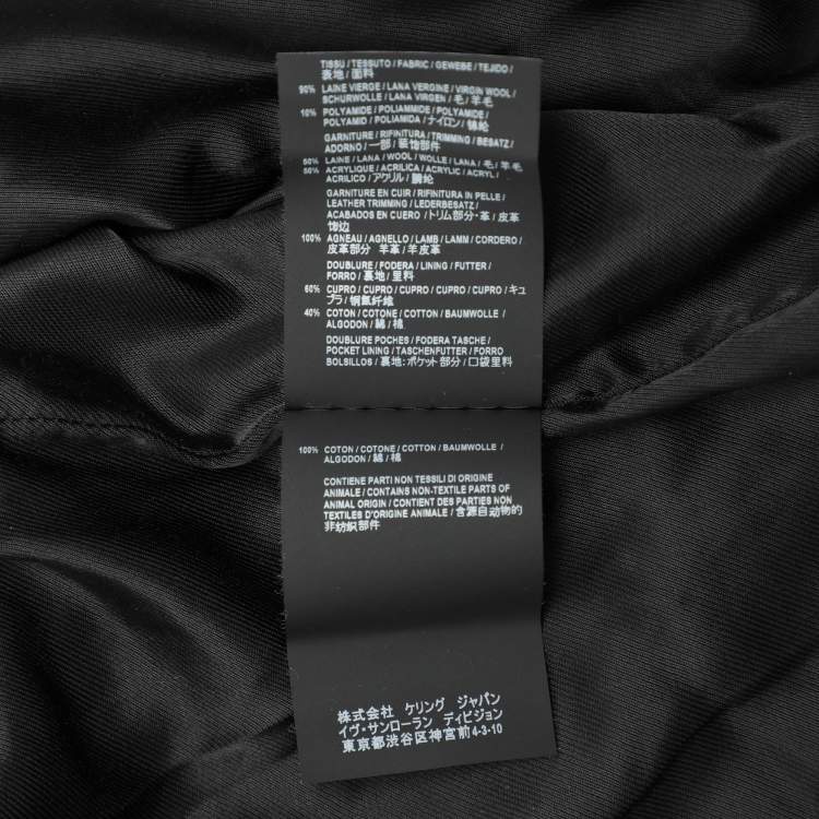 Pre Owned Saint Laurent Red Virgin Wool Bomber Jacket XXL