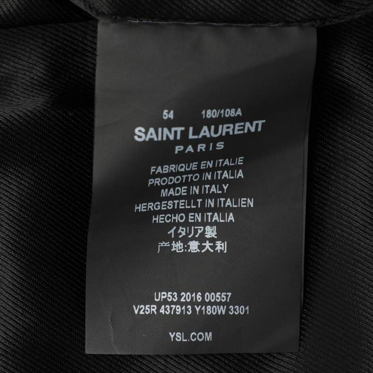 Pre Owned Saint Laurent Green Virgin Wool Zip Jacket XXL
