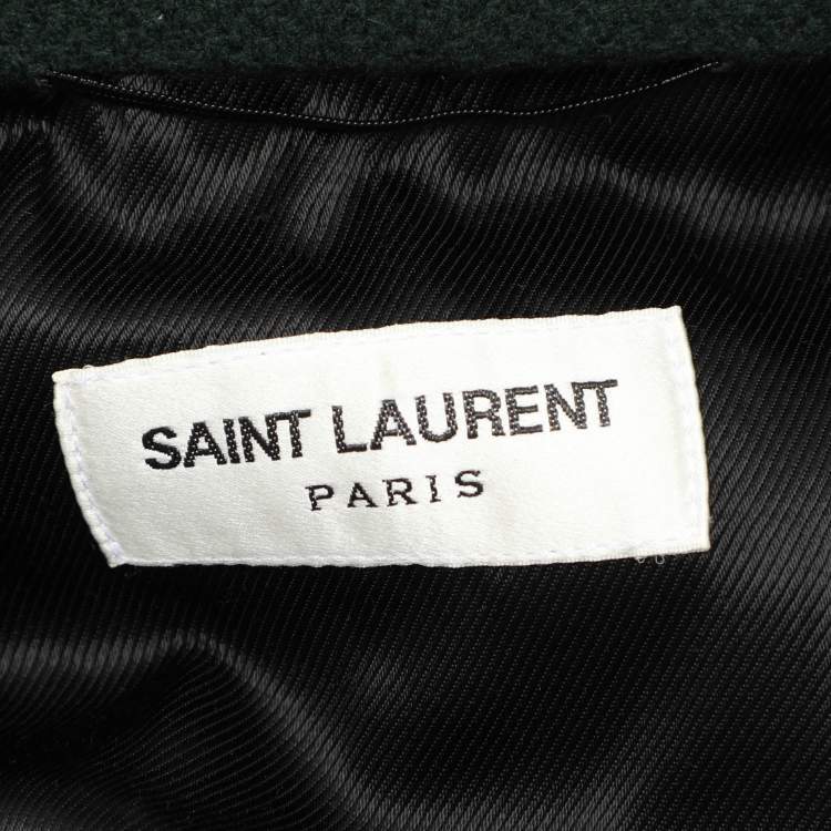Pre Owned Saint Laurent Green Virgin Wool Zip Jacket XXL