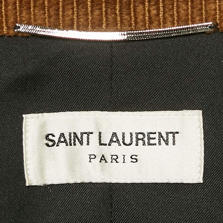 Pre Owned Saint Laurent Brown Corduroy Single Breasted Blazer M