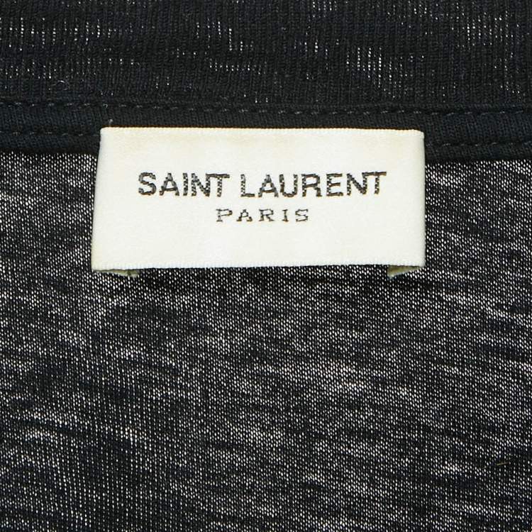 Pre Owned Saint Laurent Black Smoking Kills Print Cotton T-Shirt S