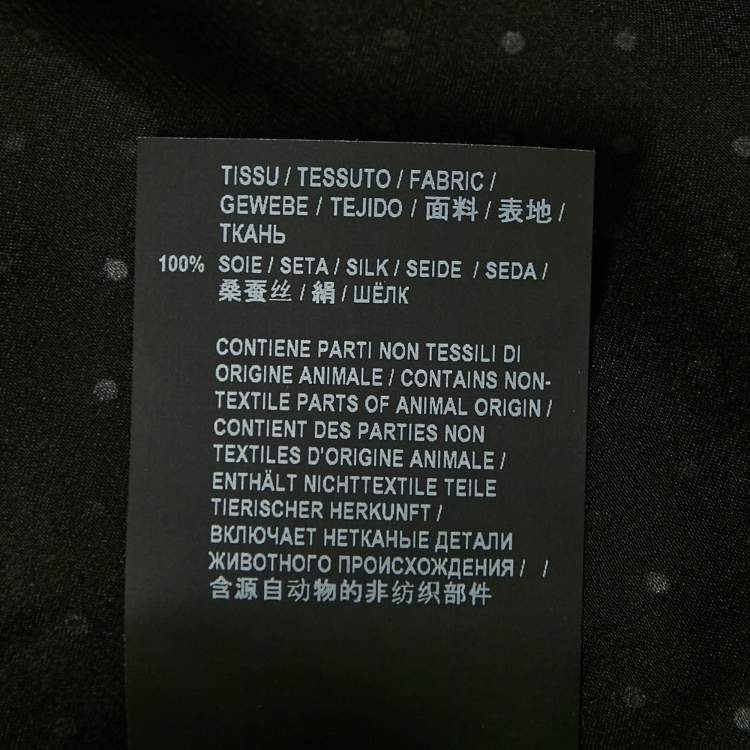 Pre Owned Saint Laurent Paris Black Micro Studded Satin Silk Shirt XXXL