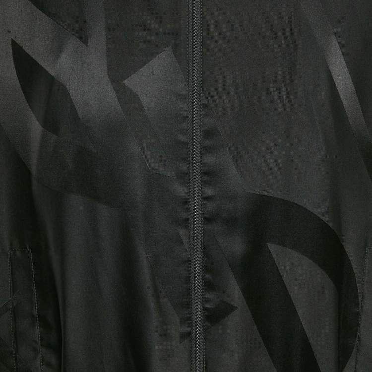 Pre Owned Saint Laurent Paris Black Silk Teddy Cassandre Jacket L
