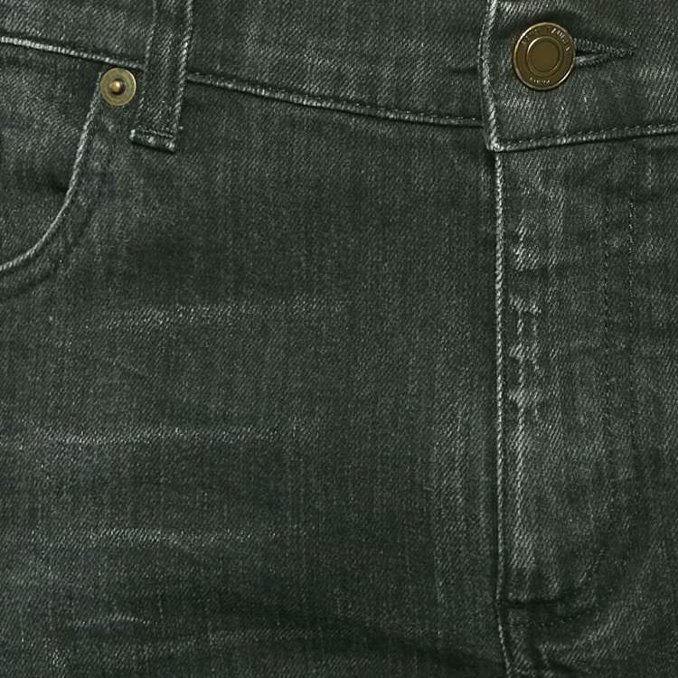 Pre Owned Saint Laurent Paris Grey Faded Denim Skinny Jeans M Waist 32"