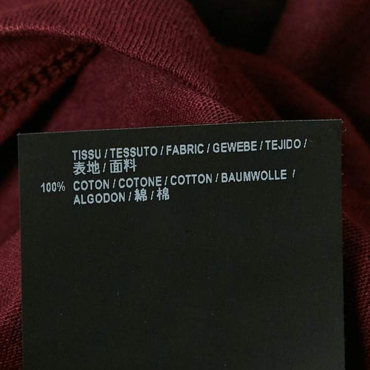Pre Owned Saint Laurent Burgundy Ombre Crewneck T-Shirt XL