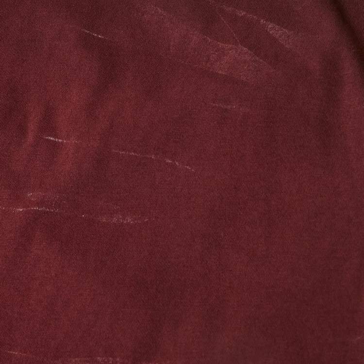 Pre Owned Saint Laurent Burgundy Ombre Crewneck T-Shirt XL