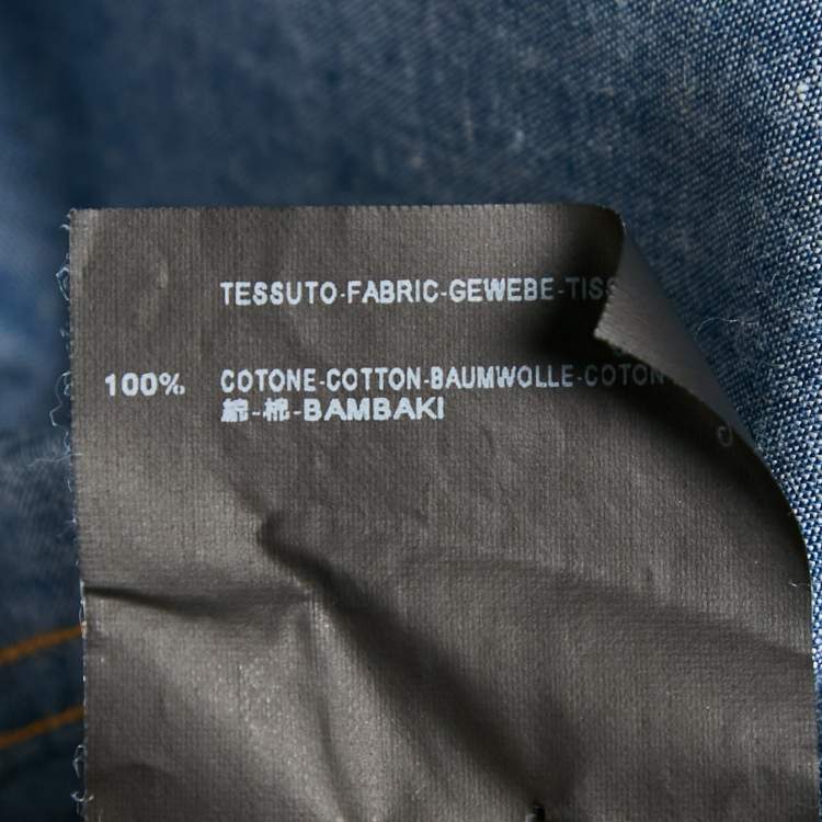 Pre Owned Saint Laurent Paris Blue Chambray Button Front Shirt XL