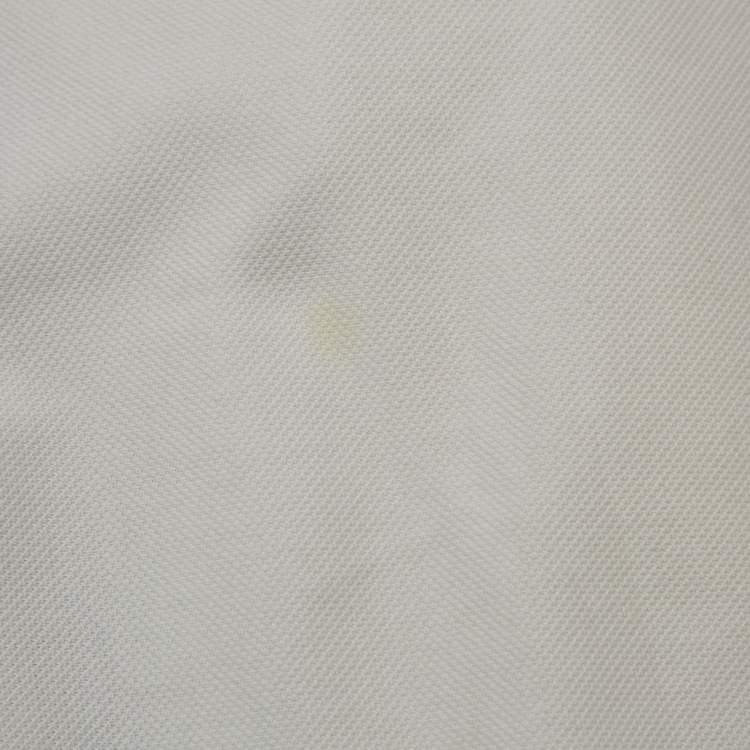 Pre Owned Saint Laurent White Cotton Pique Polo T-Shirt M