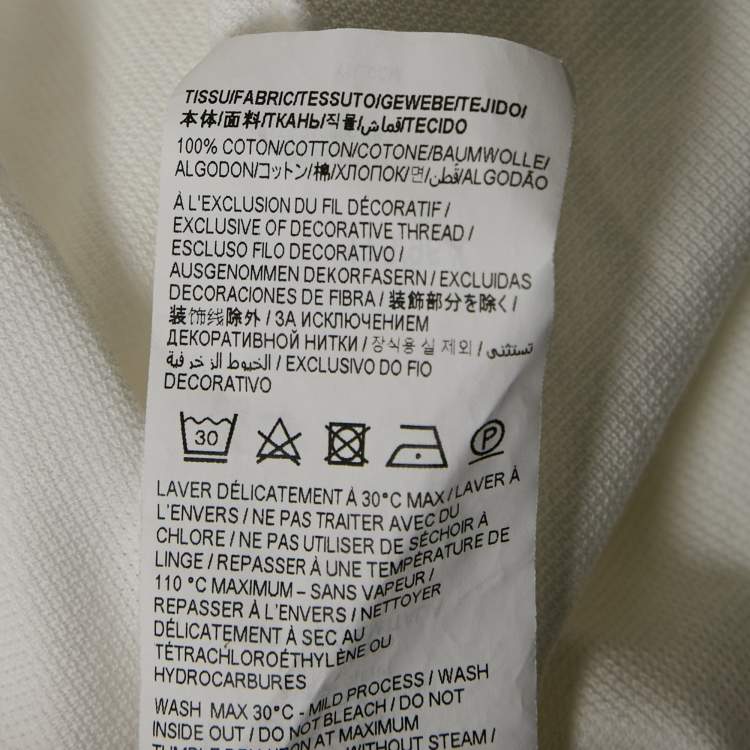 Pre Owned Saint Laurent White Cotton Pique Polo T-Shirt M