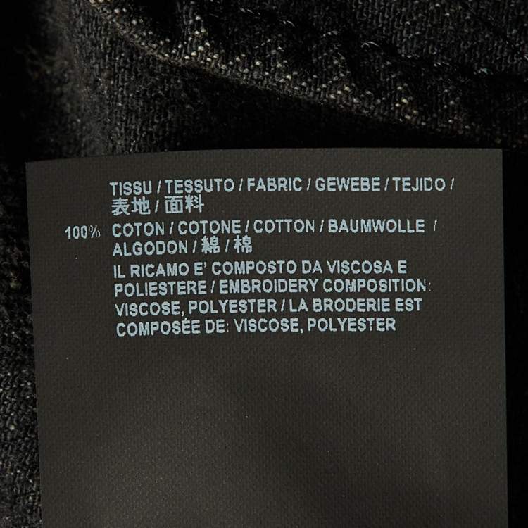 Pre Owned Saint Laurent Dark Grey Washed Denim Button Front Jacket L