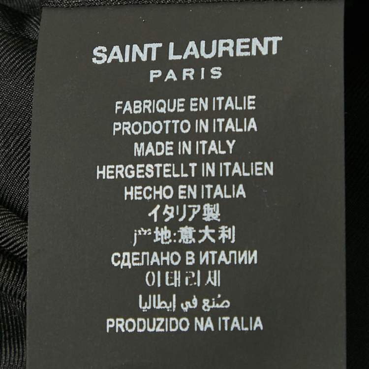 Pre Owned Saint Laurent Monochrome Hounstooth Wool Blazer M