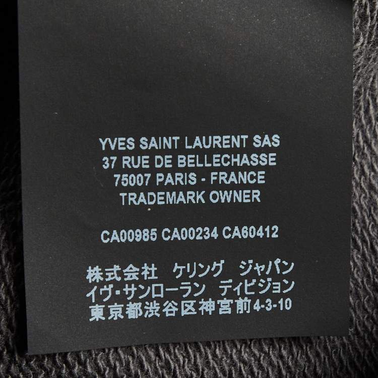 Pre Owned Saint Laurent Paris Grey Malibu Print Cotton Hoodie M 