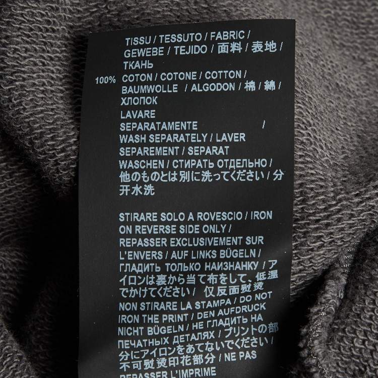 Pre Owned Saint Laurent Paris Grey Malibu Print Cotton Hoodie M 