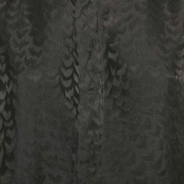 Pre Owned Saint Laurent Black Patterned Satin Silk Long Sleeve Shirt M