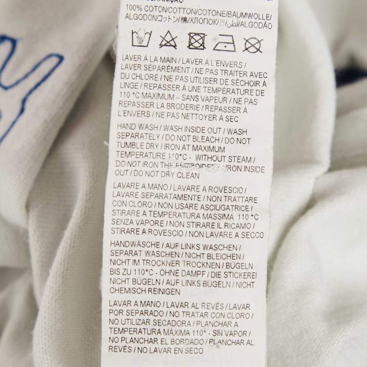 Pre Owned Saint Laurent Paris White Logo Applique Jersey Crewneck T-Shirt M