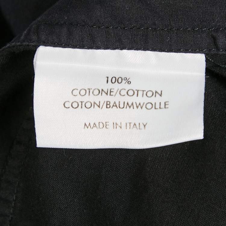 Pre Owned Saint Laurent Paris Black Paneled Cotton Shirt XL