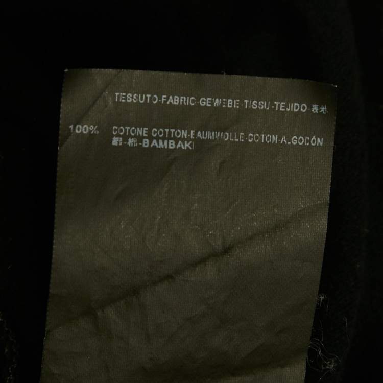 Pre Owned تي شيرت سان لوران ياقة دائرية جيرسي مطبوع أسود مقاس صغير (إكس صغير)