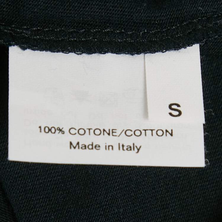 Pre Owned Saint Laurent Paris Black Paper Clip Print Cotton T-Shirt S