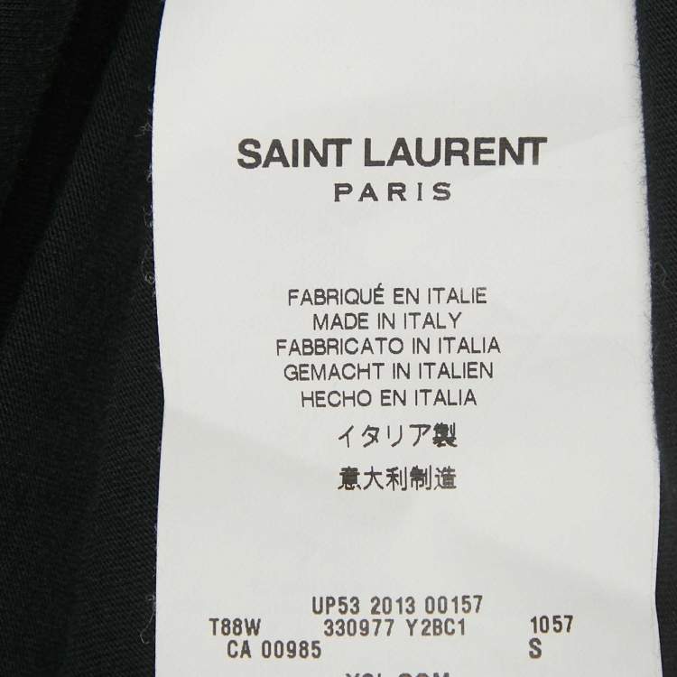 Pre Owned Saint Laurent Black Printed Cotton T-Shirt S