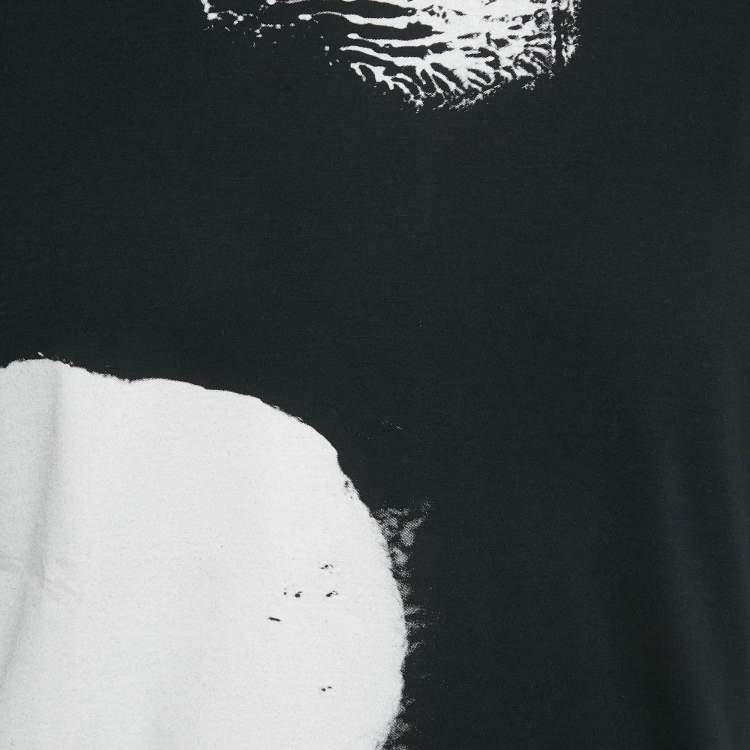 Pre Owned Saint Laurent Black Printed Cotton T-Shirt S