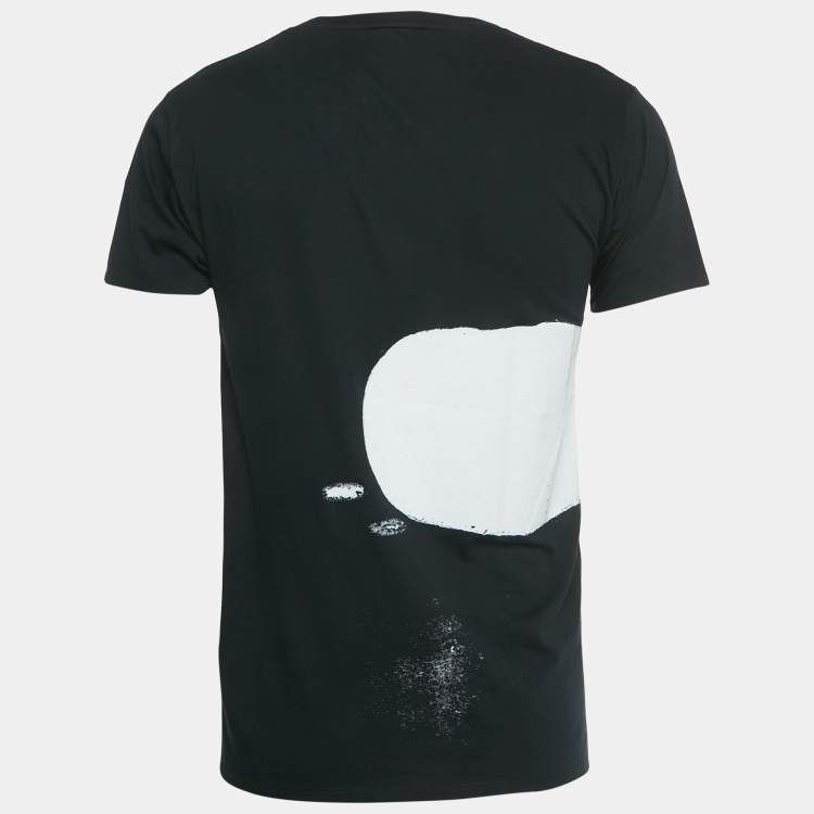 Pre Owned Saint Laurent Black Printed Cotton T-Shirt S
