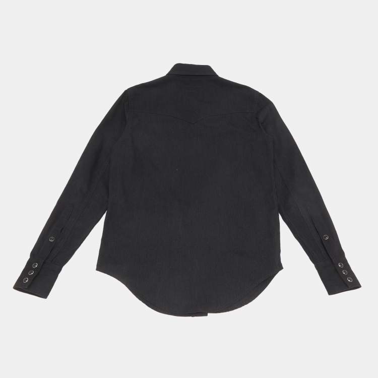 Pre Owned Saint Laurent Black Denim Long Sleeve Shirt S