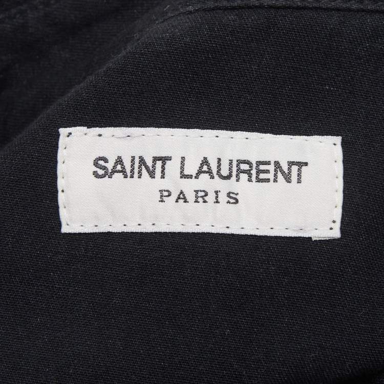 Pre Owned Saint Laurent Black Denim Long Sleeve Shirt S