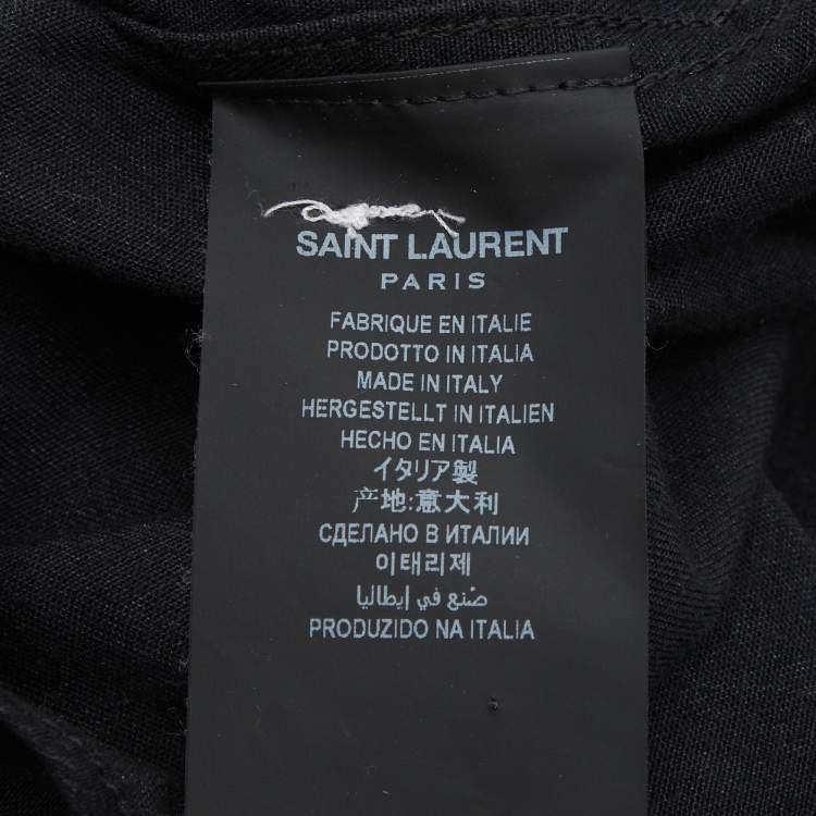 Pre Owned Saint Laurent Black Denim Long Sleeve Shirt S