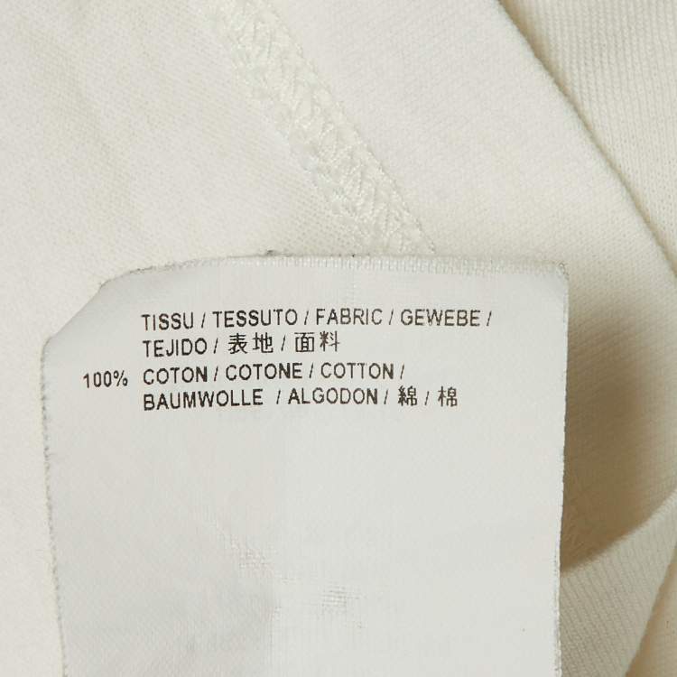 Pre Owned Saint Laurent Paris White Signature Script Cotton Crew Neck T-Shirt M