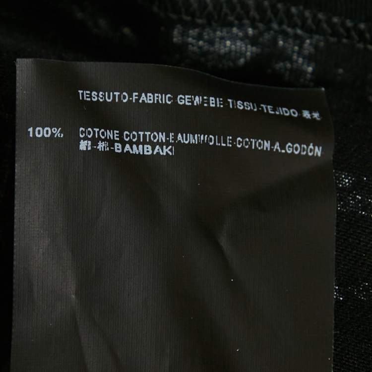 Pre Owned Saint Laurent Black Animal Print Jersey T-Shirt XS